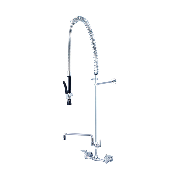 Central Brass Two Handle Wallmount Pre-Rinse Faucet, NPT, Wallmount, Polished Chrome, Weight: 12.9 80047-ULE60-AD3